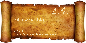 Lehotzky Ida névjegykártya