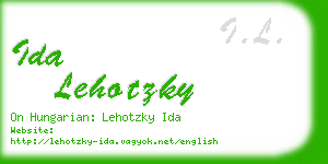 ida lehotzky business card